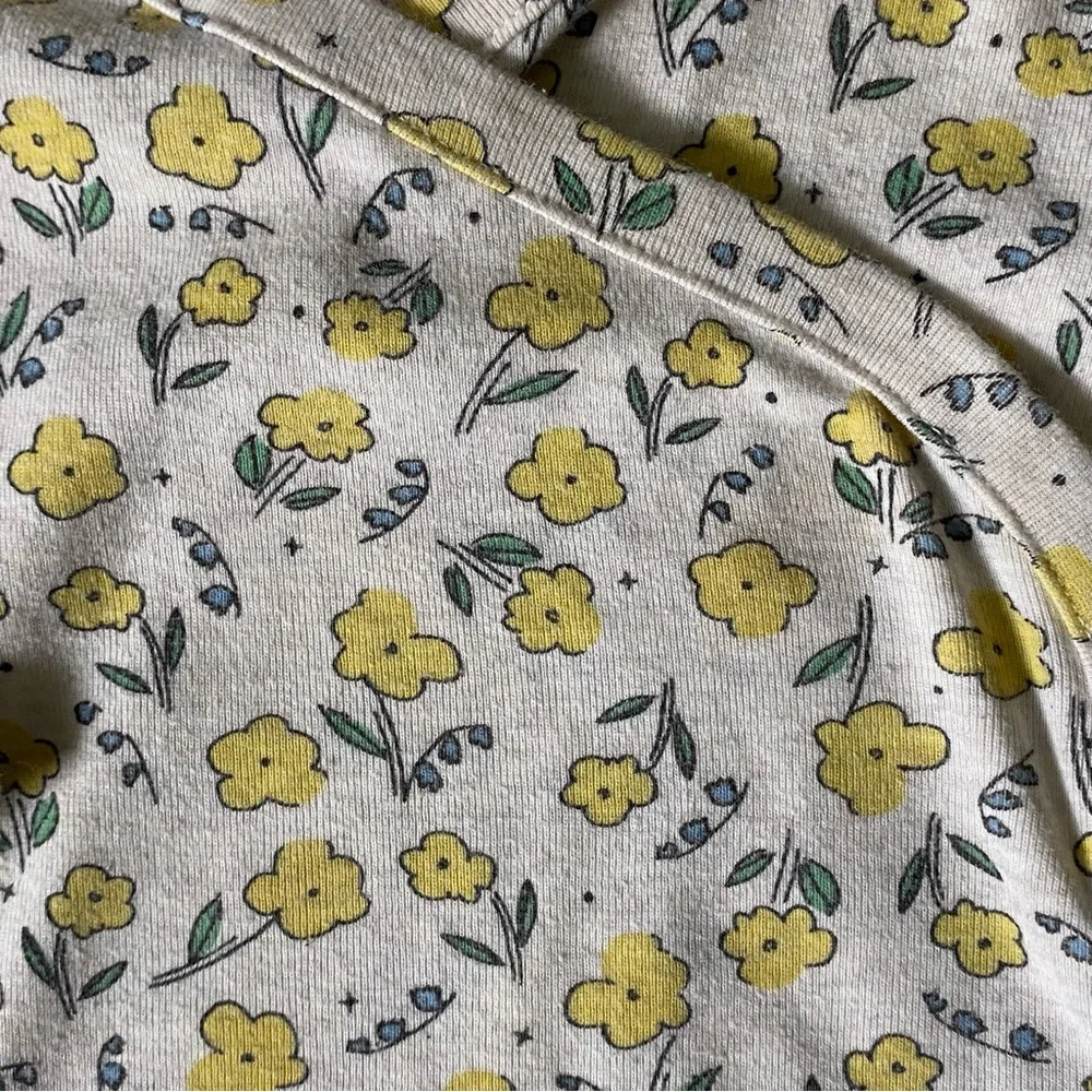 Hanna Andersson Outfit Size 3 6 Months Kimono Floral 2-Piece Yellow Flowers EUC
